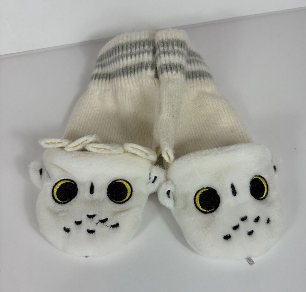 Miniso Hedwig Glovemitts Harry Potter Warner Bros Hot Topic White Cute Owl EUC
